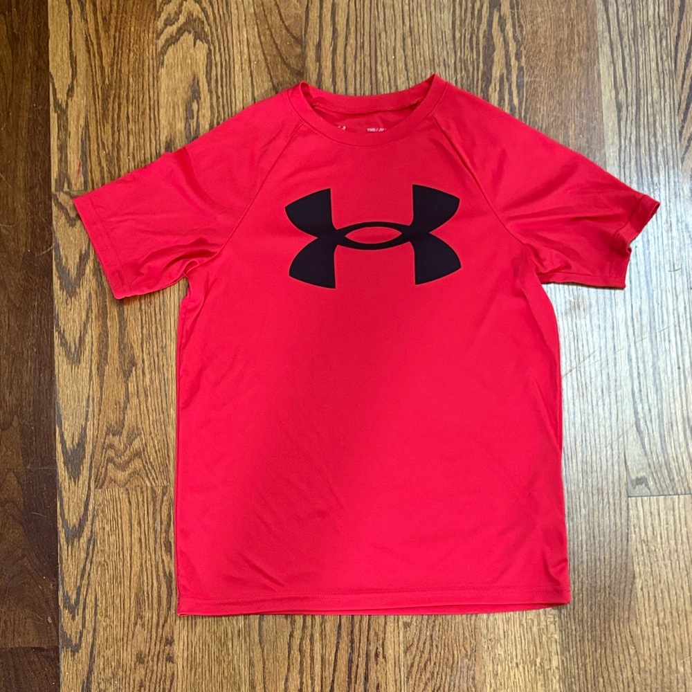 Under Armour Bright Red Tee with Black Emblem